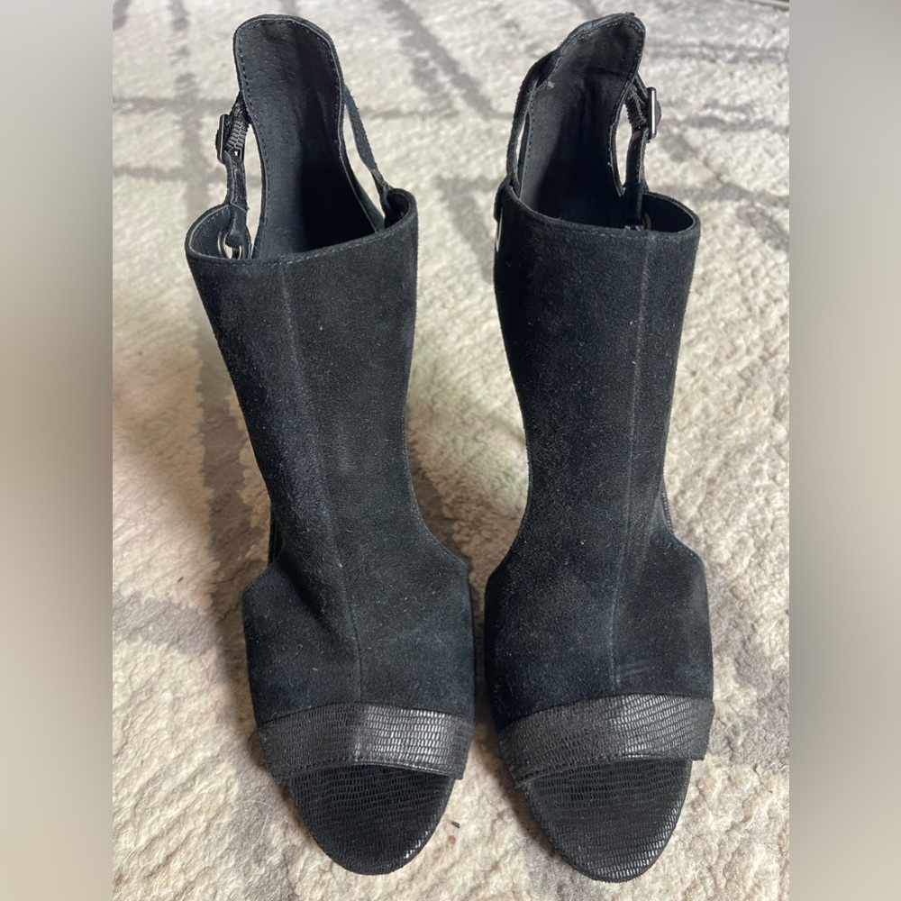 Saks Fifth Avenue black suede heels